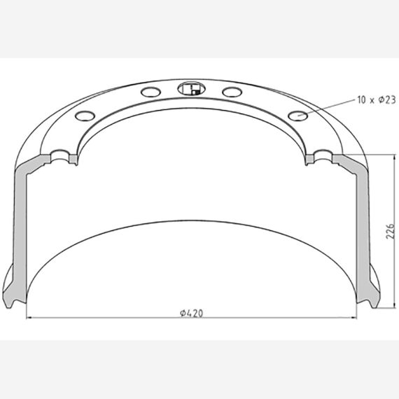 ΤΑΜΠΟΥΡΟ BPW 420x180/226mm 10X23