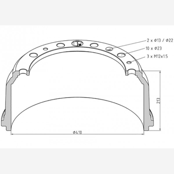 ΤΑΜΠΟΥΡΟ ΜERCEDES 418x140/215mm ΕΜ.ΥΔΡ.