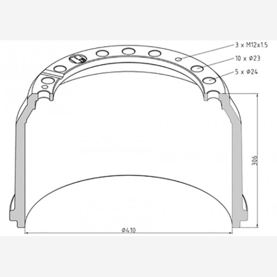 ΤΑΜΠΟΥΡΟ ΜERCEDES 410x220/306mm ΟΠΙΣΘΙΟ