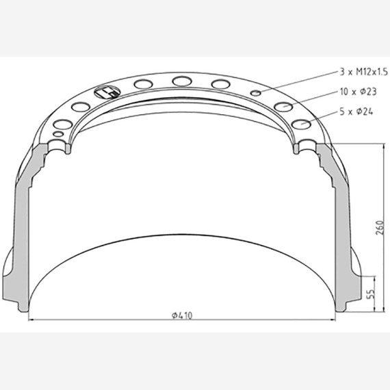 ΤΑΜΠΟΥΡΟ ΜΒ 410X180/260mm